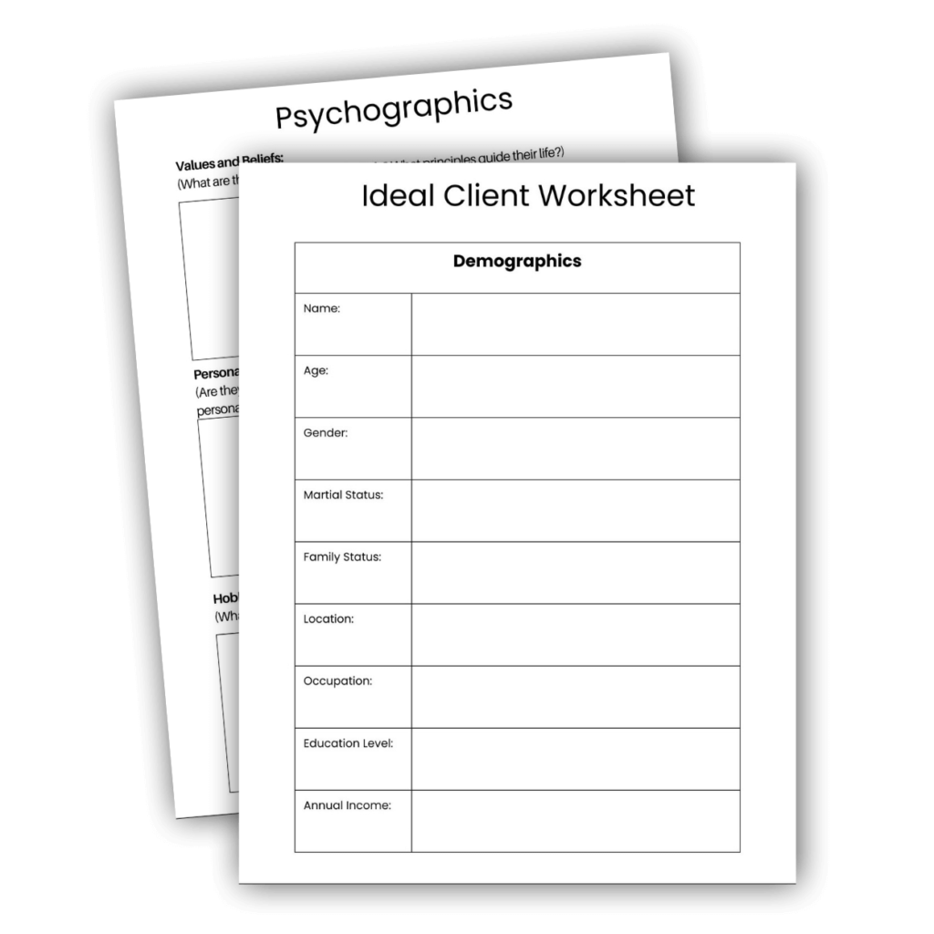 ideal client worksheet