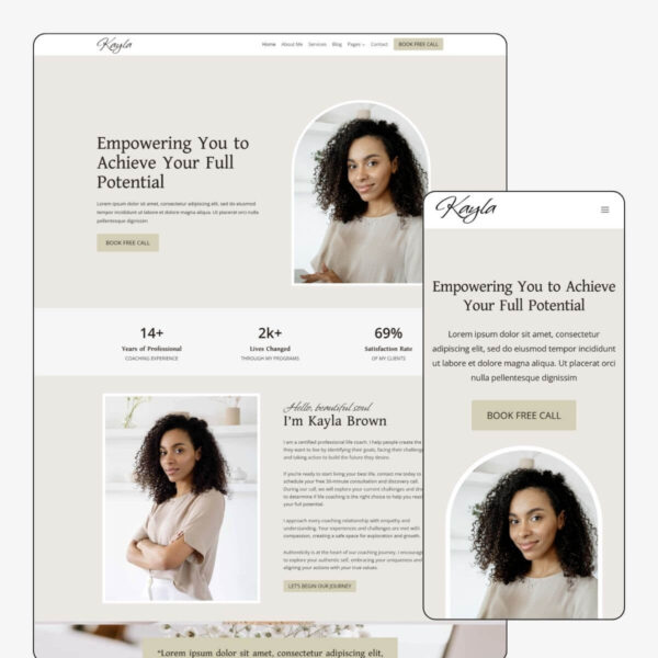 life coaching website template kayla wordpress theme